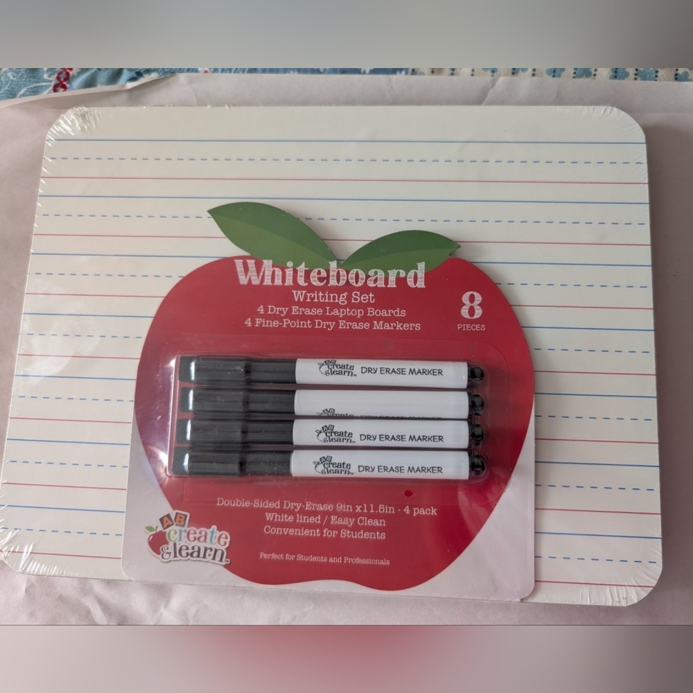 Children's Learning Whiteboard Writing Set with Black Markers